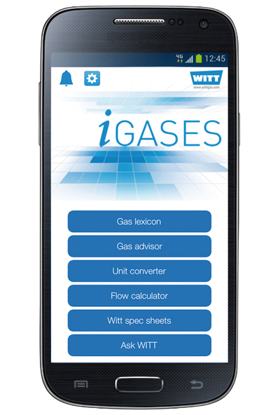 La última versión de la App gratuita <i>iGASES</i> de <b>Witt </b>para Android e iOS responde ahora más detalladamente a preguntas sobre gases industriales y sus aplicaciones. 