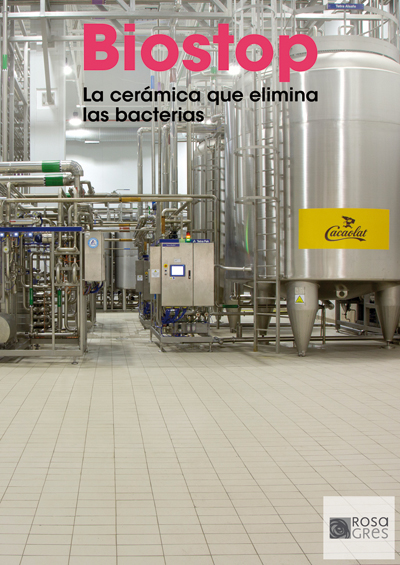 Rosa Gres presentó en Hispack & Bta. 2015 Biostop, que se compone de cuatro elementos dotados de una potente acción bactericida: pavimento + zócalo higiénico + revestimiento + junta de colocación.