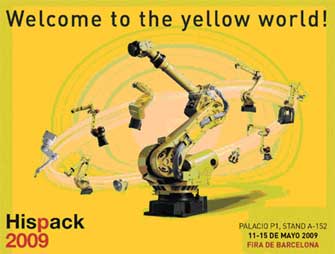 <b>FANUC Robotics Ibérica</b> presentará en su stand de Hispack una propuesta atractiva bajo el lema "La experiencia amarilla". Allí mostrará las aplicaciones robotizadas más novedosas de envase, embalaje y paletizado, muy relacionadas con la industria de la alimentación.