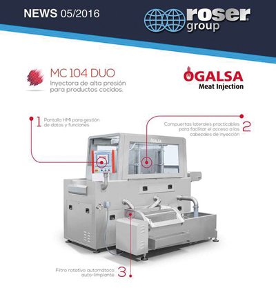 Roser Group presentó en IFFA MC 104 Duo, inyectora de alta presión para productos cocidos.