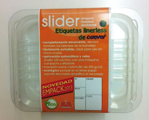 <b>Conver</b> y <b>Grupaliapack</b> presentan las <i>etiquetas Linerless Slider</i>.