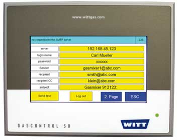 Los mezcladores de gas de <b>Witt</b>, equipados con un módulo de análisis “GasControl”, desde ahora también se pueden <i>supervisar de manera muy sencilla por correo electrónico</i>. 
